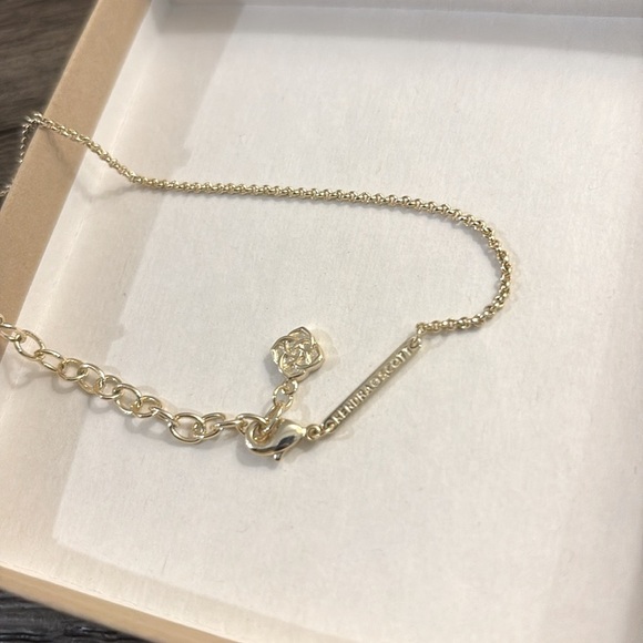 EUC [Kendra Scott] Davie Teal Green Amazonite Necklace, 14k Gold Over Brass - Picture 4 of 10